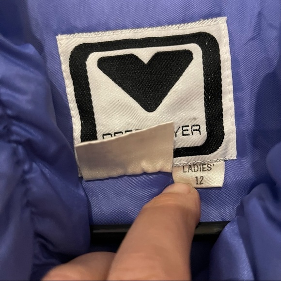 Vintage 90s Obermeyer Down Puffer Coat Ski Jacket Very Peri Ladies 12 - Picture 3 of 9